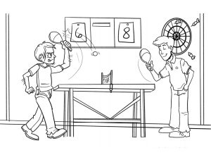 Tô màu 2 người bạn chơi bóng bàn giúp bé rèn luyện khả năng tô màu