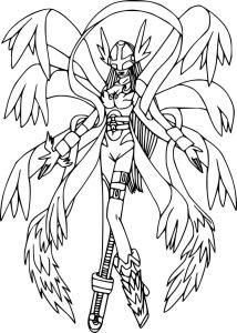 Tô màu Angewomon dễ thương cho bé