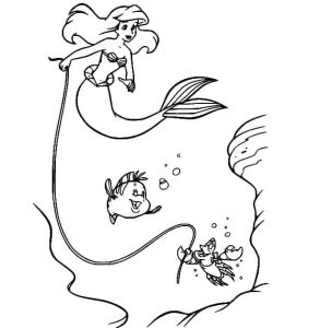 Tô màu Ariel Và Những Người Bạn cho bé tập tô