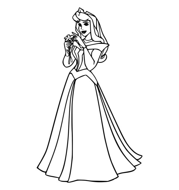Tô màu Aurora Cầm Bông Hoa giúp bé rèn luyện khả năng tô màu