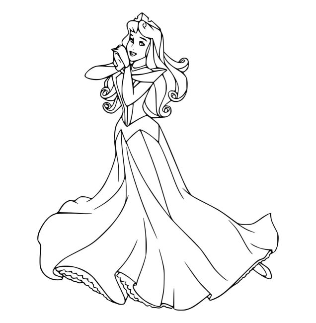 Tô màu Aurora Chạy dễ thương cho bé
