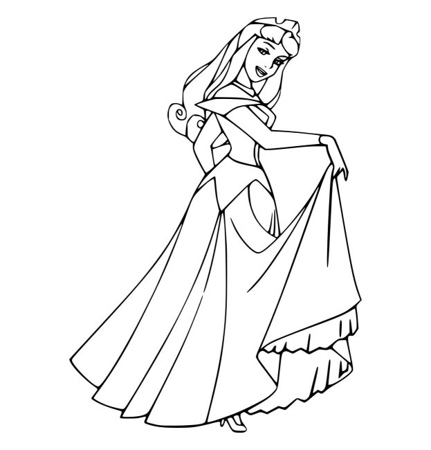 Tô màu Aurora Đang Nhảy giúp bé rèn luyện khả năng tô màu