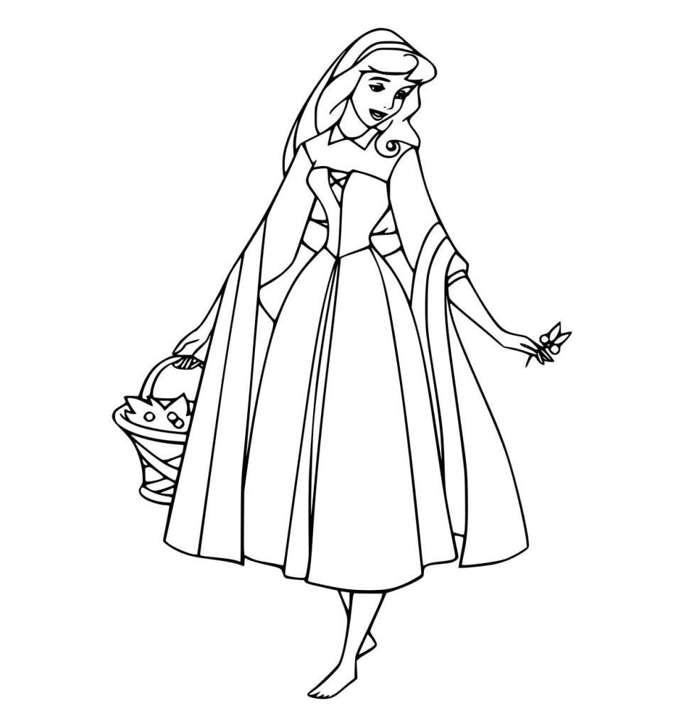 Tô màu Aurora Đi Chân Trần 1 Tô màu Aurora Đi Chân Trần cho bé tập tô