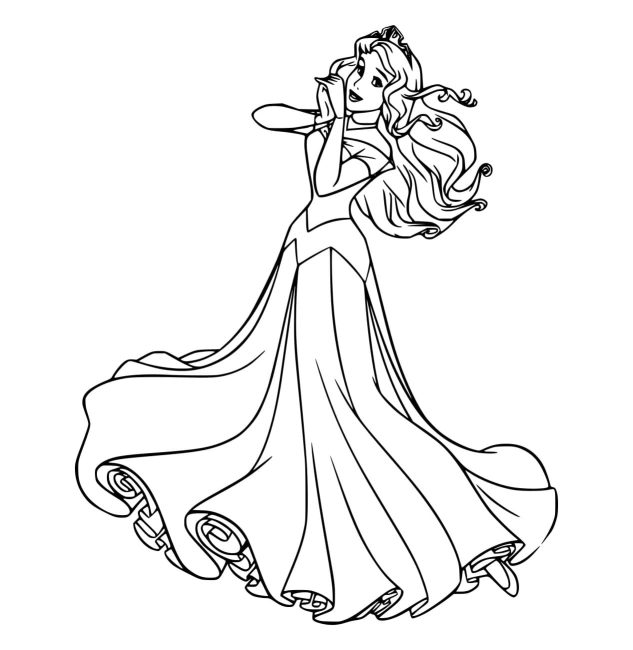 Tô màu Aurora Xinh Đẹp Trong Bộ Váy dễ thương cho bé