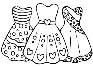 Tô màu Ba Bộ Váy Đẹp dễ thương cho bé