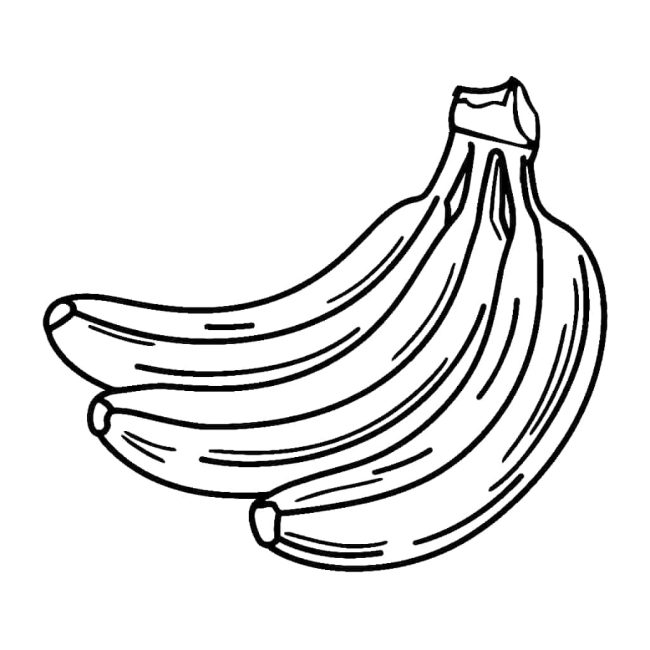 Tô màu Ba Quả Chuối Đơn Giản cho bé tập tô