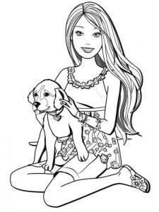 Tô màu Barbie và Cún Con cho bé tập tô