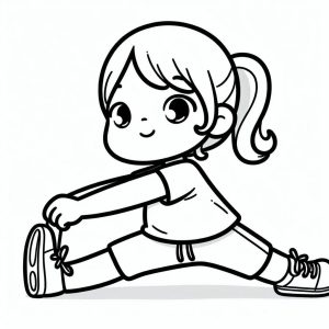 Tô màu Bé Gái Đáng Yêu Tập Thể Dục cho bé tập tô