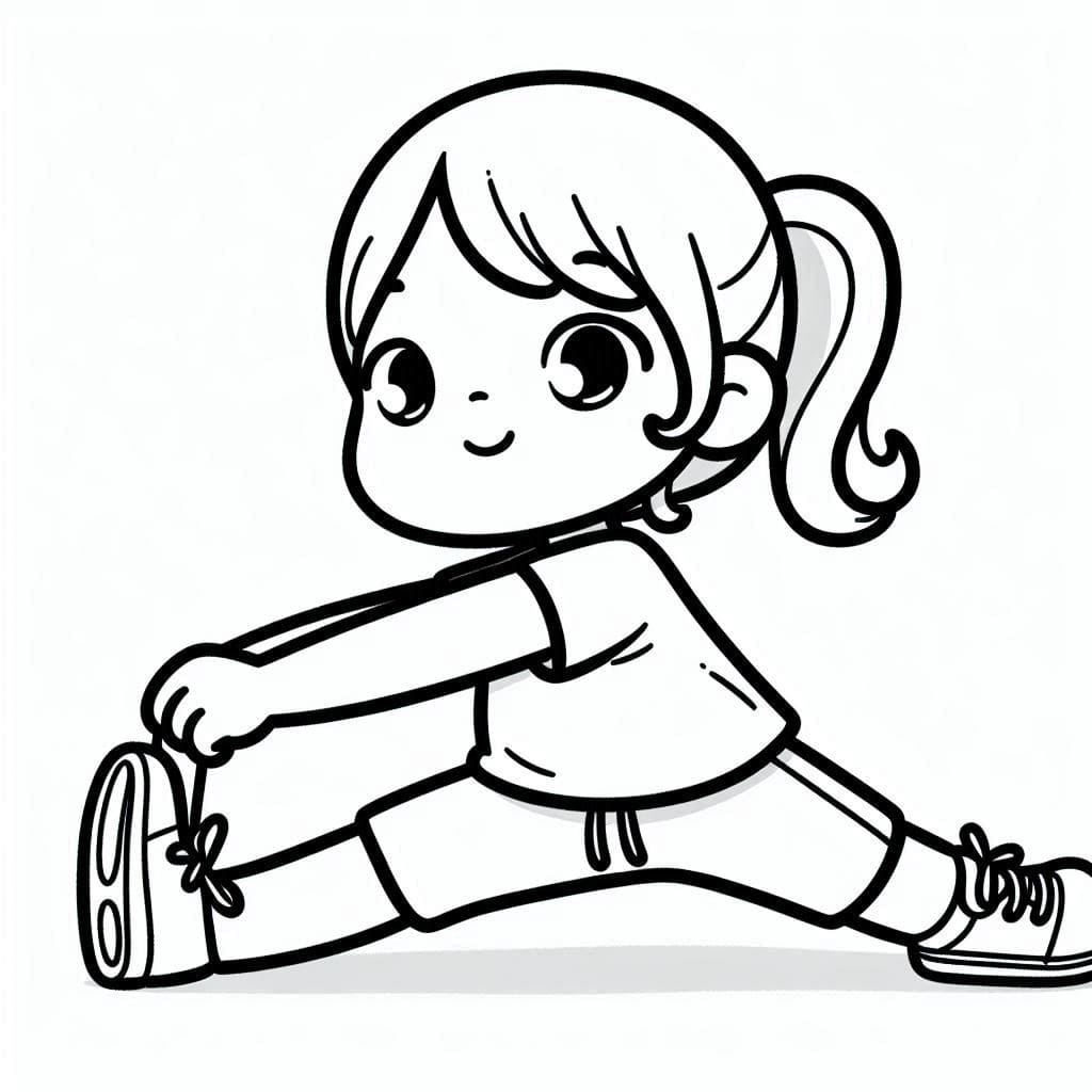 Tô màu Bé Gái Đáng Yêu Tập Thể Dục 1 Tô màu Bé Gái Đáng Yêu Tập Thể Dục cho bé tập tô