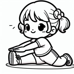 Tô màu Bé Gái Tập Thể Dục dễ thương cho bé