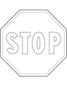 Tô màu biển báo dừng dễ thương cho bé