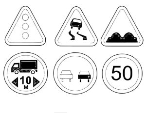 Tô màu Biển Cảnh Báo cho bé tập tô