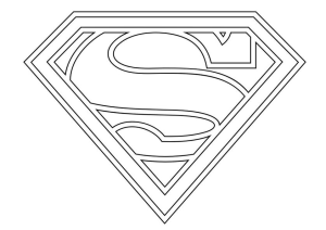 Tô màu biểu tượng sủa superman cho bé tập tô