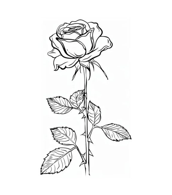 Tô màu Bông Hoa Hồng Đẹp cho bé tập tô
