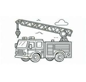 Tô màu Cần Cẩu Xe Cứu Hỏa giúp bé rèn luyện khả năng tô màu