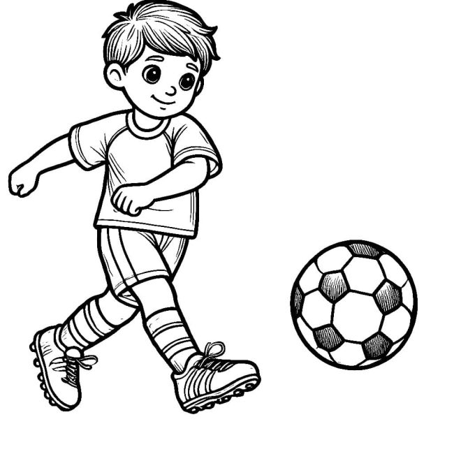 Tô màu Cậu Bé Chuyền Bóng giúp bé rèn luyện khả năng tô màu