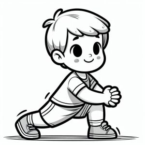 Tô màu Cậu Bé Cute Tập Thể Dục giúp bé rèn luyện khả năng tô màu