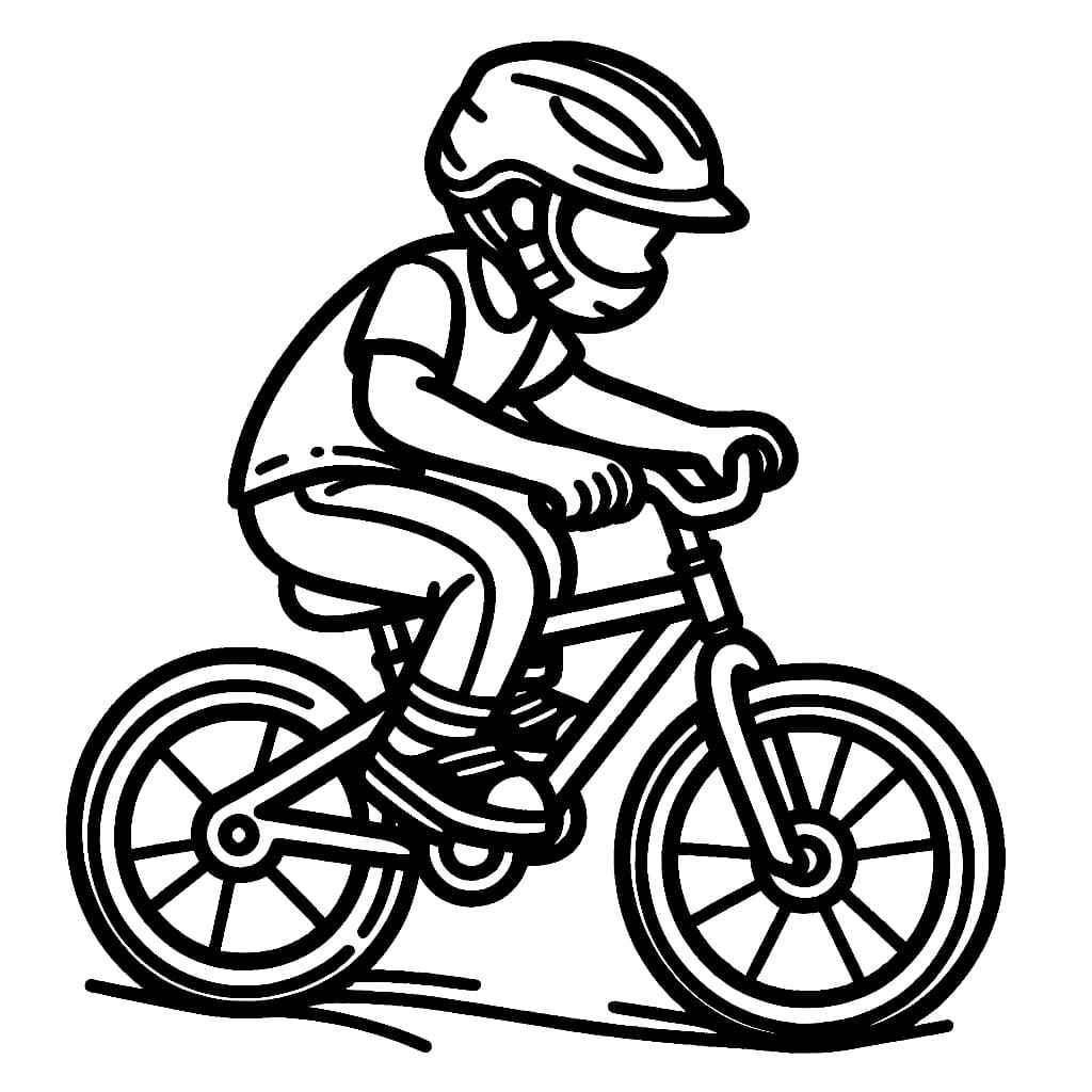 Tô màu Cậu Bé Đi Xe Đạp 1 Tô màu Cậu Bé Đi Xe Đạp cho bé tập tô