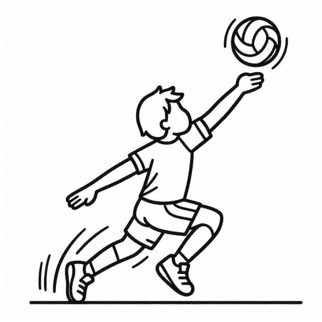 Tô màu Cậu Bé Phát Quả Bóng Chuyền giúp bé rèn luyện khả năng tô màu