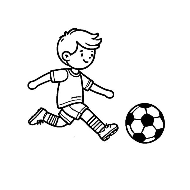 Tô màu Cậu Bé Và Quả Bóng giúp bé rèn luyện khả năng tô màu