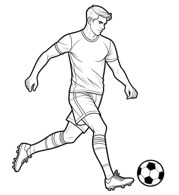 Tô màu Cầu Thủ Bóng Đá cho bé tập tô