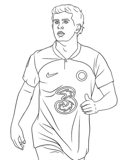 Tô màu Cầu Thủ Bóng Đá Christian Pulisic giúp bé rèn luyện khả năng tô màu