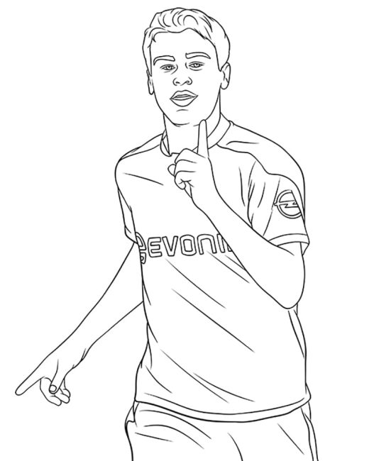 Tô màu Cầu Thủ Bóng Đá Giovanni Reyna dễ thương cho bé