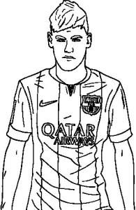 Tô màu Cầu Thủ Bóng Đá Neymar Jr cho bé tập tô