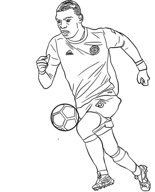 Tô màu Cầu Thủ Bóng Đá Paul Pogba giúp bé rèn luyện khả năng tô màu