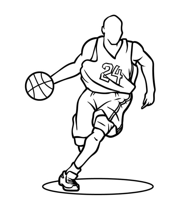 Tô màu Cầu Thủ Bóng Rổ cho bé tập tô