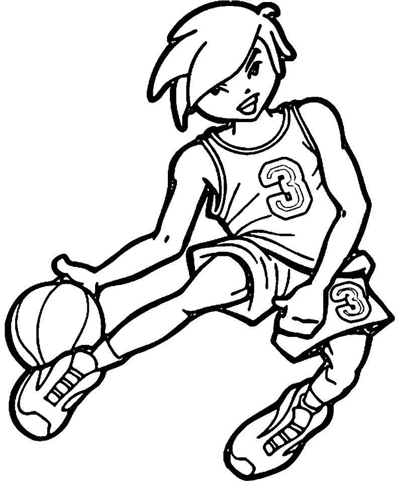 Tô màu cầu thủ bóng rổ dẻo dai 1 Tô màu cầu thủ bóng rổ dẻo dai cho bé tập tô