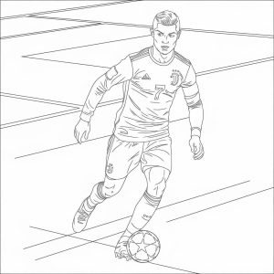Tô màu Cầu Thủ Ronaldo Trên Sân giúp bé rèn luyện khả năng tô màu