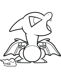 Tô màu chibi charizard pokemon giúp bé rèn luyện khả năng tô màu