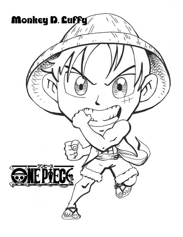 Tô màu Chibi Luffy 1 Tô màu Chibi Luffy giúp bé rèn luyện khả năng tô màu