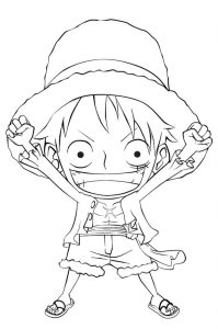 Tô màu Chibi Luffy Vui Vẻ dễ thương cho bé