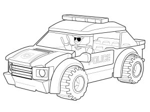 Tô màu Chiếc Xe Cảnh Sát Lego dễ thương cho bé