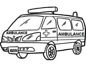 Tô màu chiếc xe cứu thương giúp bé rèn luyện khả năng tô màu