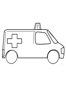 Tô màu Chiếc Xe Cứu Thương Đơn Giản dễ thương cho bé
