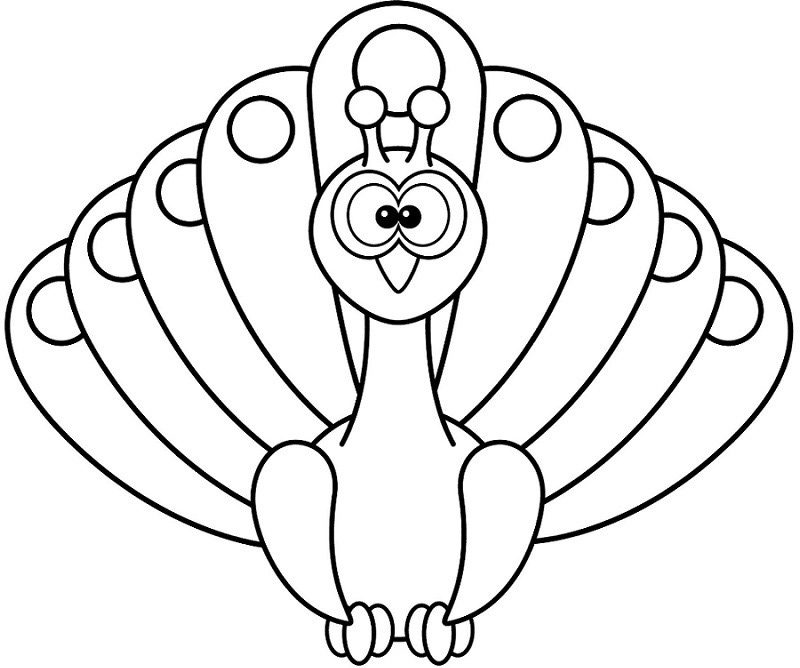 Tô màu chim công nhỏ hoạt hình 1 Tô màu chim công nhỏ hoạt hình cho bé tập tô