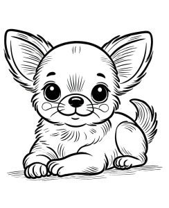 Tô màu Chó Chihuahua Cười dễ thương cho bé