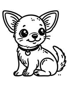 Tô màu Chó Chihuahua Mỉm Cười cho bé tập tô