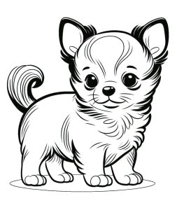 Tô màu Chó Chihuahua Nhỏ Cute giúp bé rèn luyện khả năng tô màu