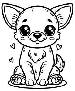 Tô màu Chó Chihuahua Vui Vẻ dễ thương cho bé