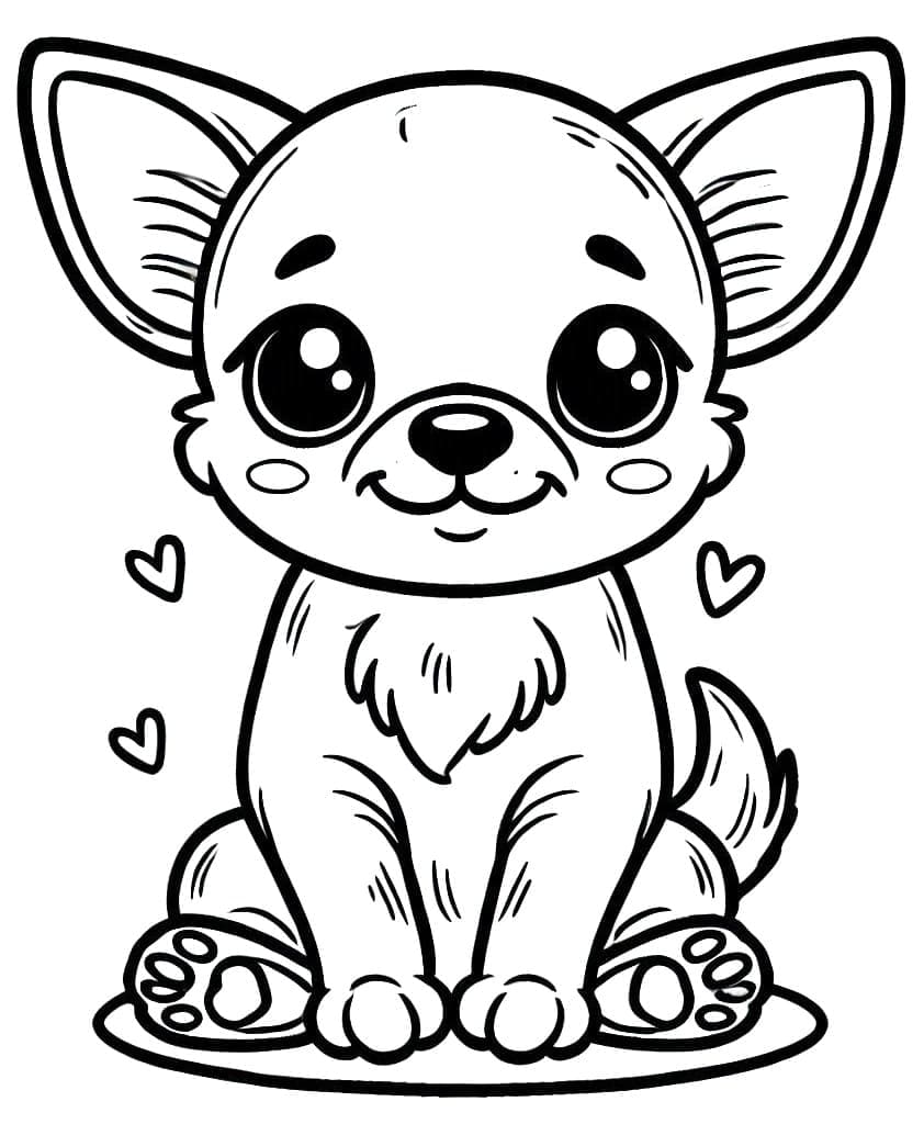 Tô màu Chó Chihuahua Vui Vẻ 1 Tô màu Chó Chihuahua Vui Vẻ dễ thương cho bé