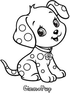 Tô màu chó con cinnapup giúp bé rèn luyện khả năng tô màu