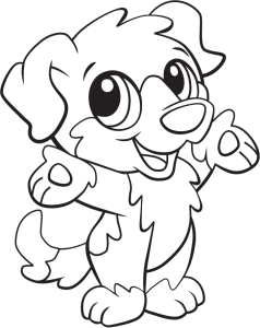Tô màu chó con vui vẻ cho bé tập tô