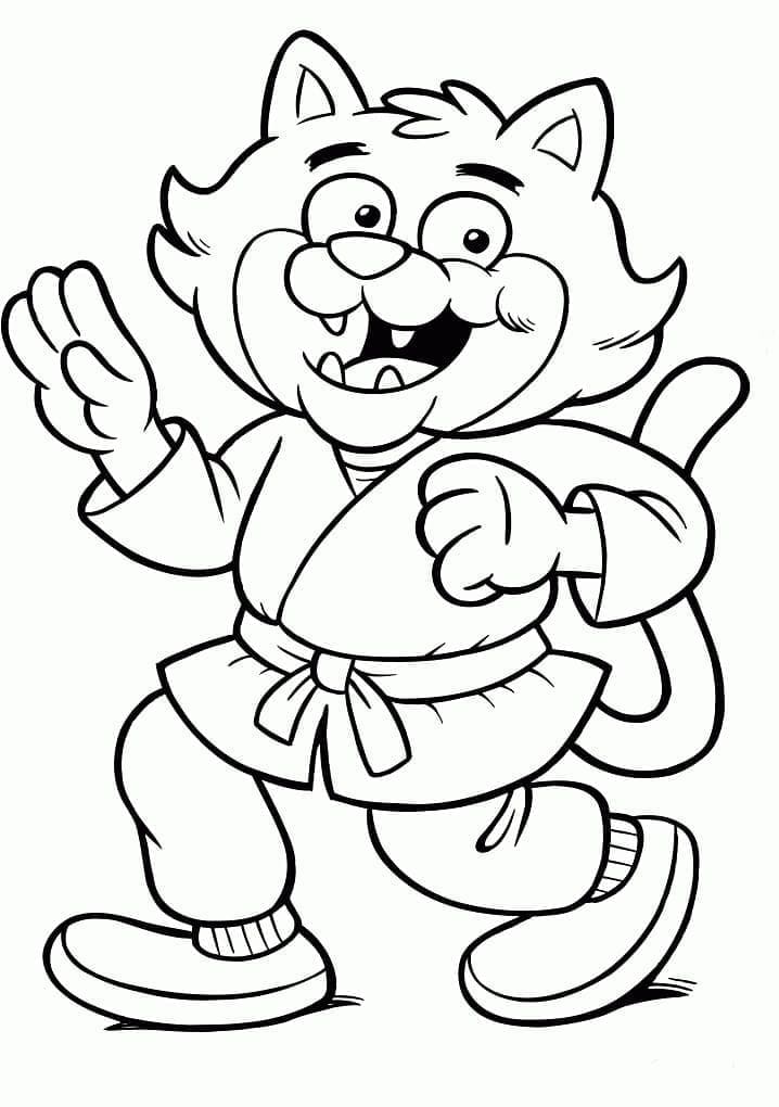 Tô màu Chú Mèo Karate 1 Tô màu Chú Mèo Karate dễ thương cho bé