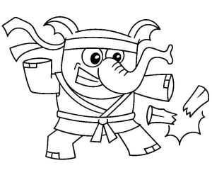 Tô màu Chú Voi Karate giúp bé rèn luyện khả năng tô màu