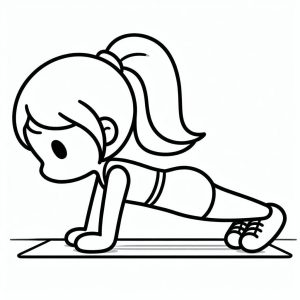 Tô màu Cô Bé Đang Tập Thể Dục cho bé tập tô