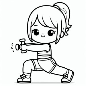 Tô màu Cô Bé Tập Thể Dục giúp bé rèn luyện khả năng tô màu